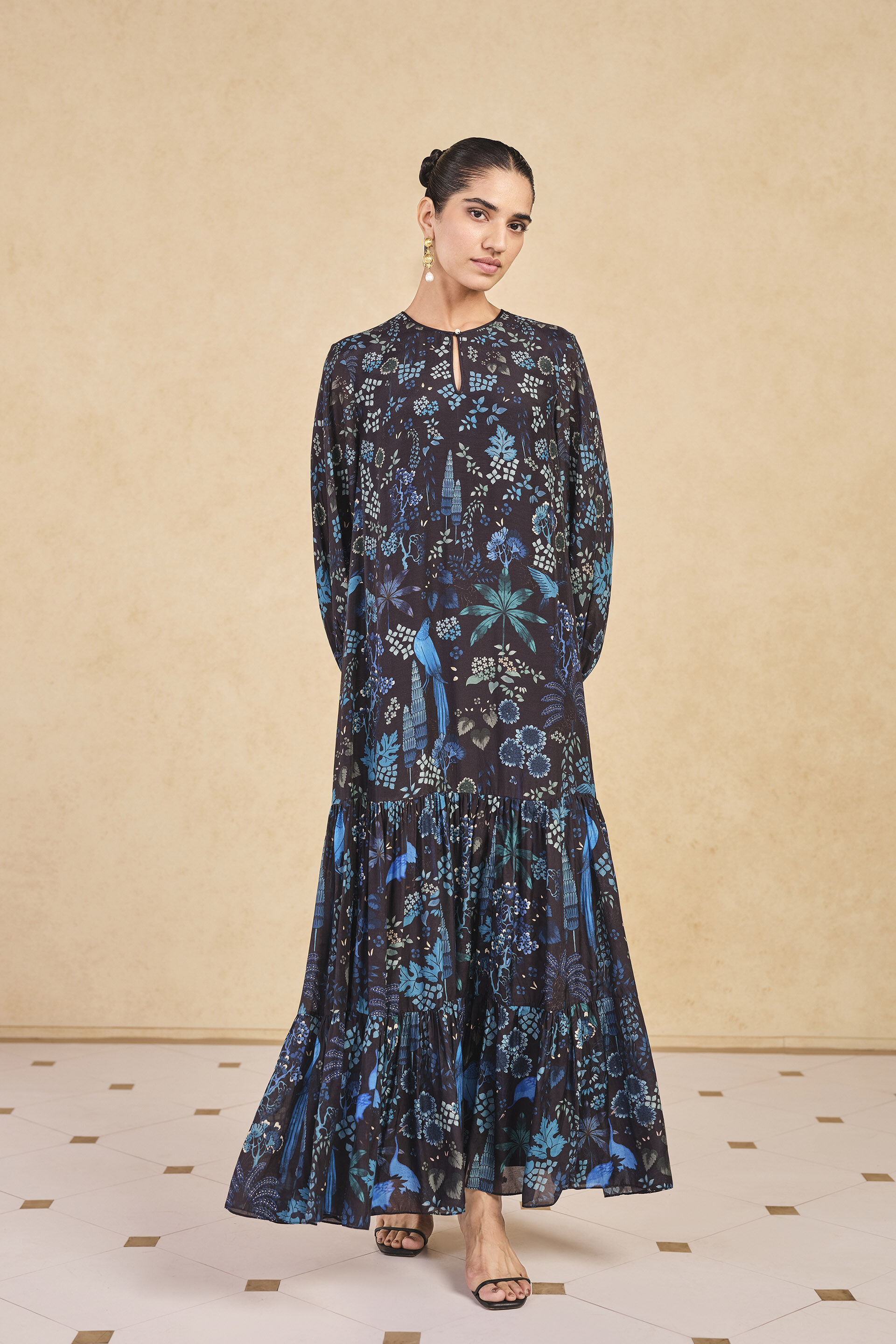 Avis Printed Kaftan - Black, Black, image 4